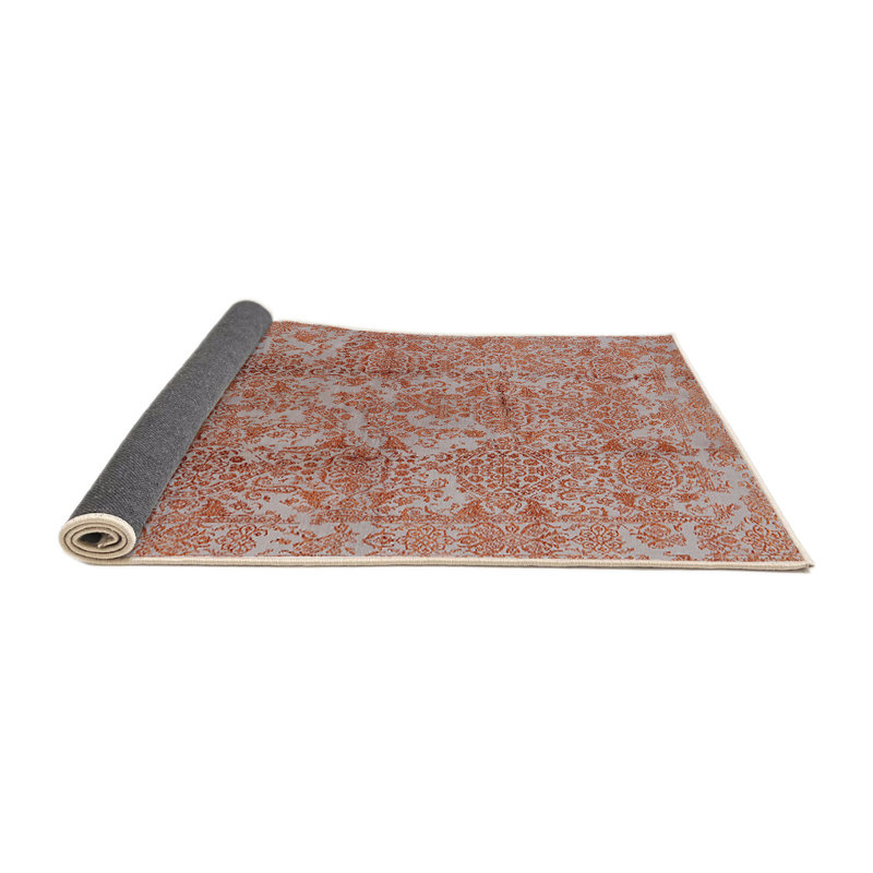 Tapis oriental orange / ivoire, Rond 8 pi