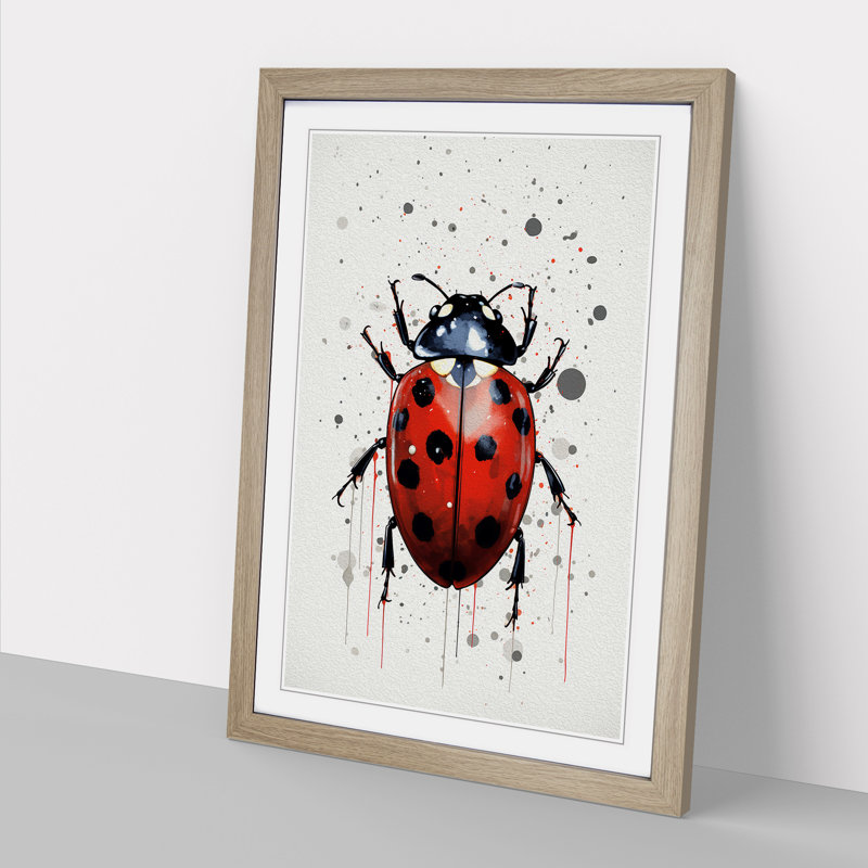 Ladybird Line - Framed Print, Oak, 34cm H x 25cm W x 2cm D