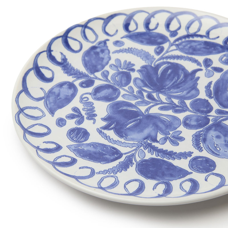 Amalfi Dinner Plate - 10.6", White/Blue