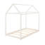 Lit simple pour enfants en bois, structure en bois de pin, hauteur basse, conception amusante et amusante, assemblage facile, blanc