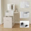 Dressing Table with LED Lighted Mirror, Makeup Vanity Desk with Stool and 2 Drawers, 50CM Desktop Vanity Table-1690793519