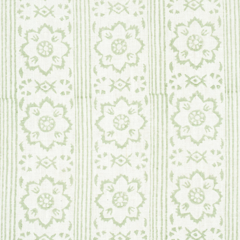Sunda Hand Blocked Print Fabric, Sage