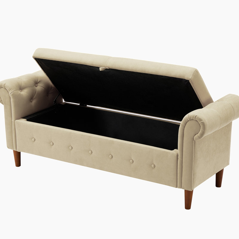 Banc de rangement rabattable, Beige