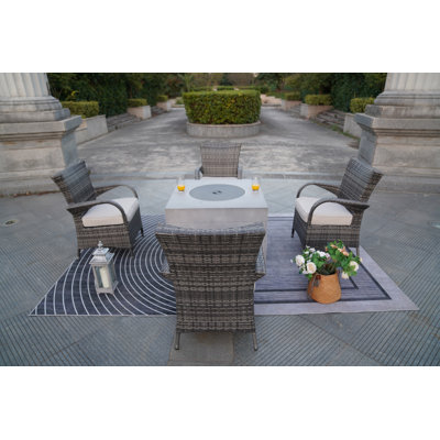 Wicker 4 - Person Patio Conversation Set with Cushions