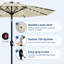 Parasol de patio 10 pi, 8 baleines robustes, avec lumières-126358968