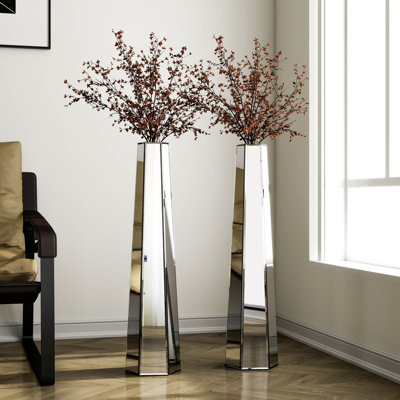 Bethly 76cm Glass Flower Tall Vase Room Decor Set of 2