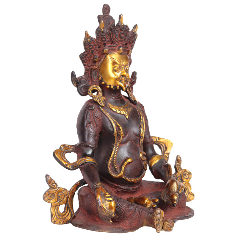 Statue Kubera, Noir antique / or