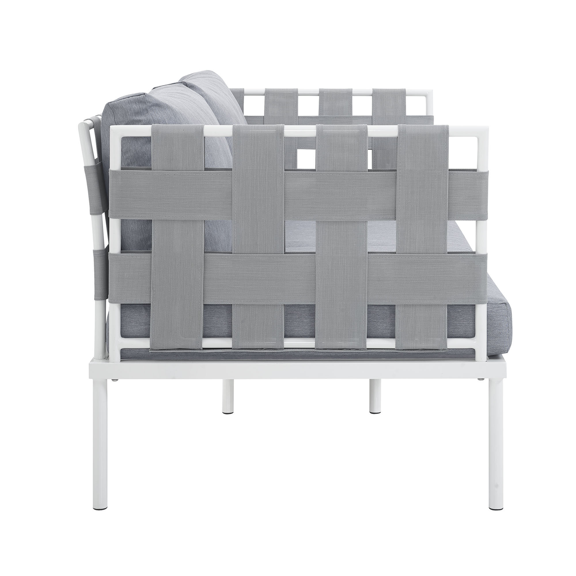 Harmony Outdoor Patio Aluminum Loveseat, Gray