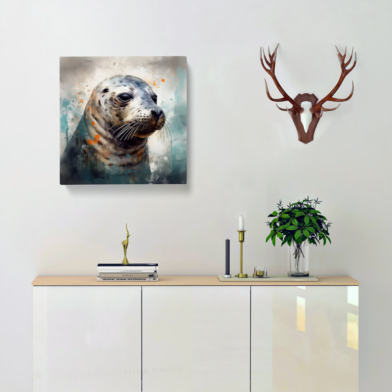 Seal Abstract Art - Wrapped Canvas, 50cm H x 50cm W x 3cm D