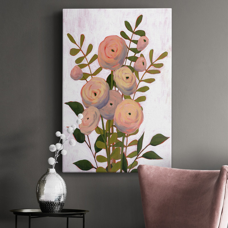 Flower Burst II - peinture sur toile tendue, H 18 po x l 12 po x P 1,5 po