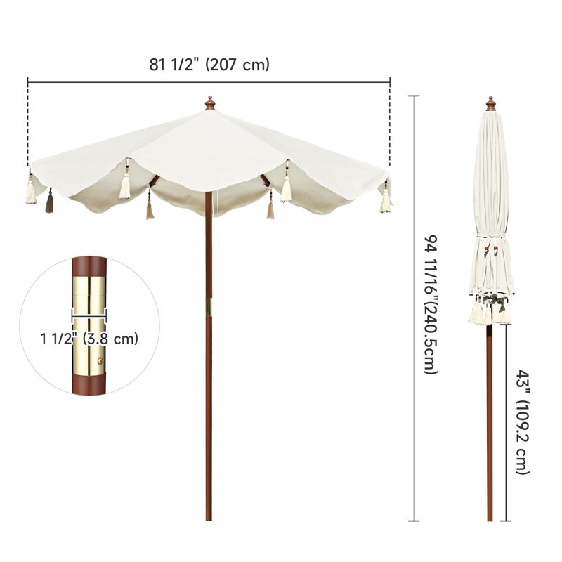 Parasol Loveah 81,5 avec contrepoids inclus, Ivoire