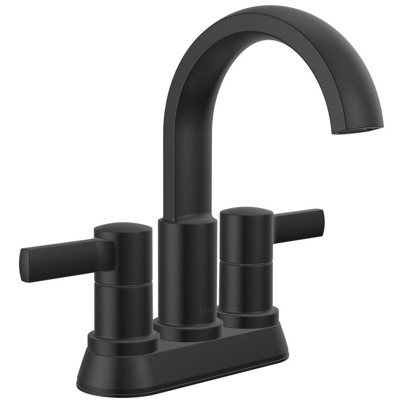 Two Handle Centerset Bathroom Faucet, Matte Black