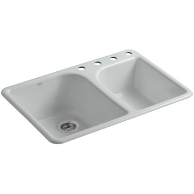 Executive Chef 33" L x 22" W Drop-In Kitchen Sink with 4 Faucet Holes