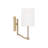 5" W x 10.25" H 1-Light Wallchiere Sconce in Matte Brass with Clear Acrylic Accents and Cylindrical White Fabric Shades