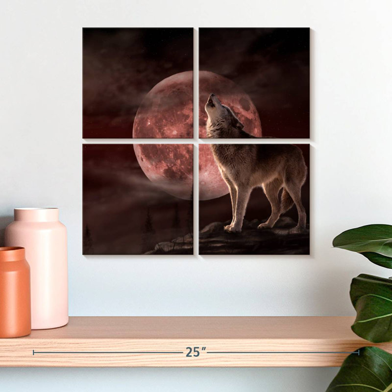 Brampt Wolf Moon Howling, 18" H x 18" W