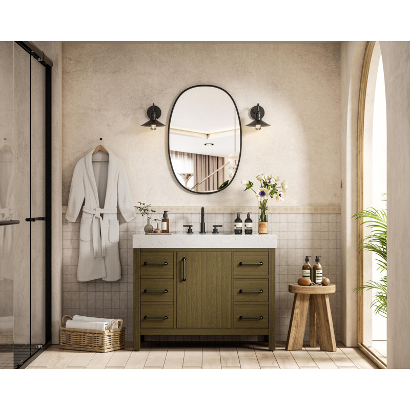 Meuble-lavabo simple 42 po_Traditional_VF60642, Brun châtaigne