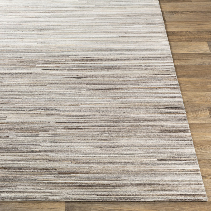 Leather Abstract Indoor Rug, Rectangle 5' x 8'