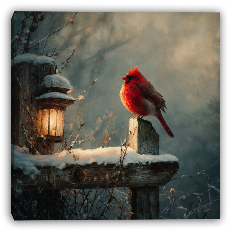 «Winter Cardinal» par Lantern, art mural sur toile tendue