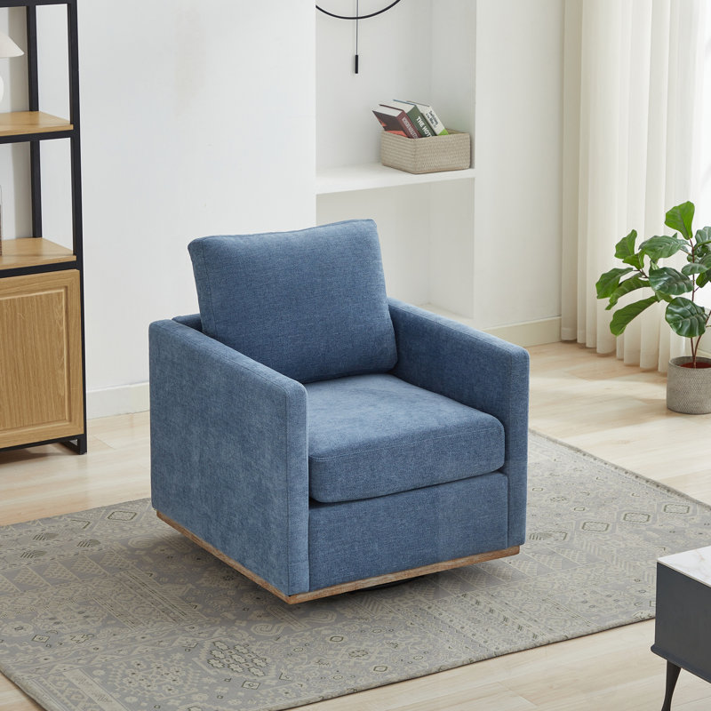 Chaise d'appoint carrée pivotante rembourrée, Blue