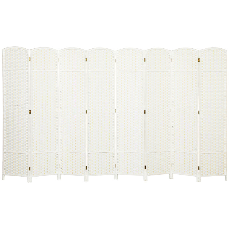 Paravent Bradey, paravent pliant à panneau, cloison autoportante de 5,6 pi de hauteur pour bureau à domicile, chambre à coucher, blanc, bois