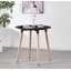 Christy 4 Person Dining set - a Round Plastic Dining Table with Wooden Legs and a Set of 4 Faux Leather Cushion Padded Dining Chairs for Dining Room - Modern Dining Table Set-718770535-718770522