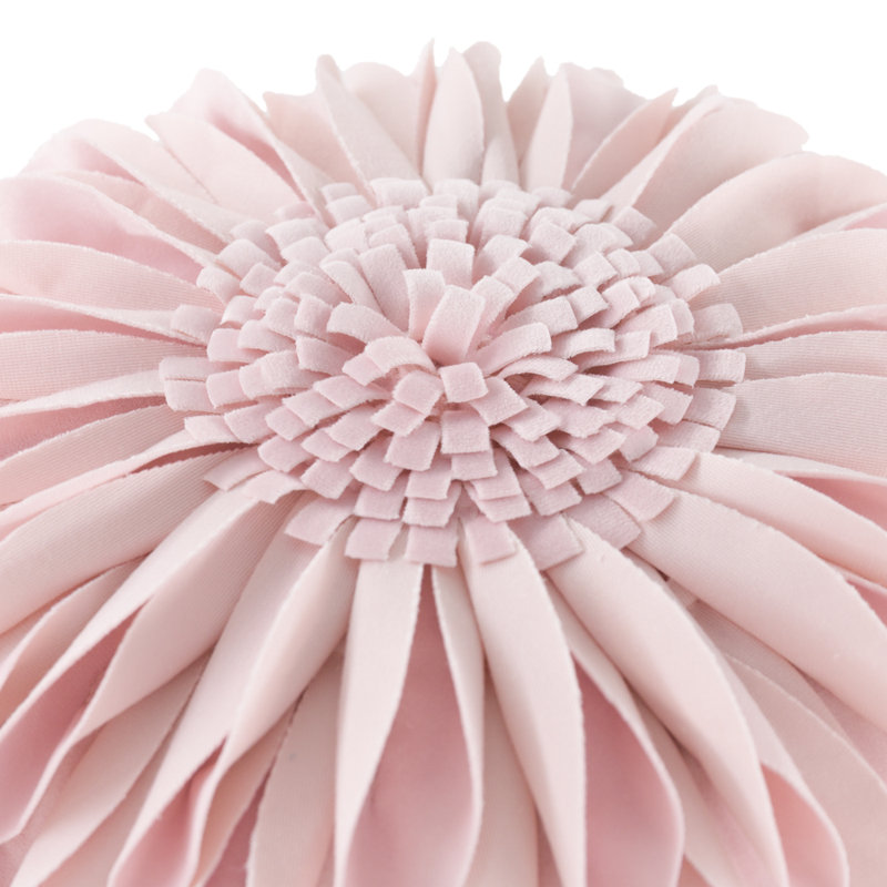  Housse et insert de coussin décoratif en tournesol Appliqued, Carré 14 po, Rose pêche - velours