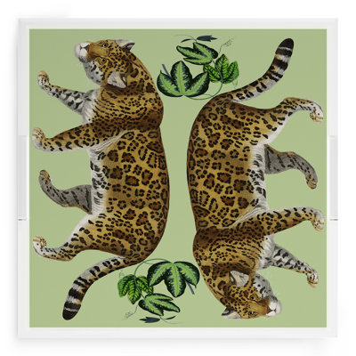 Leopard Seeing Double Acrylic Square Decorative Tray