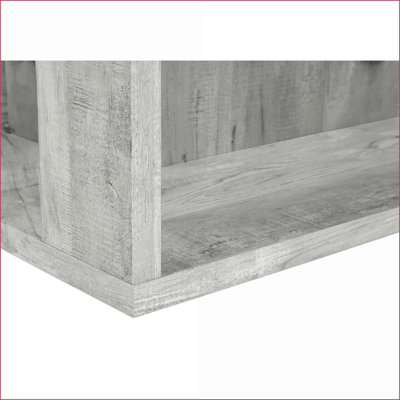 Bookshelf, Modern Industrial 4-Shelf 47.5” H with Adjustable Shelves | Slate Gray | Particle Board