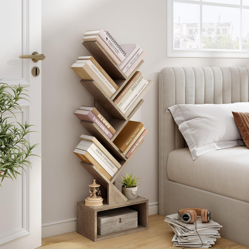 Geometric Storage Bookcase, Greige