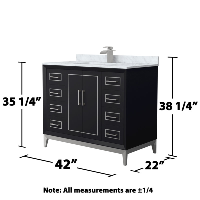 Ensemble de meuble-lavabo simple 42 po Marlena, Noir, Gris