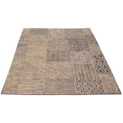 Tapis unique en laine taupe 8 pi 3 po x 10 pi 3 po Grogan