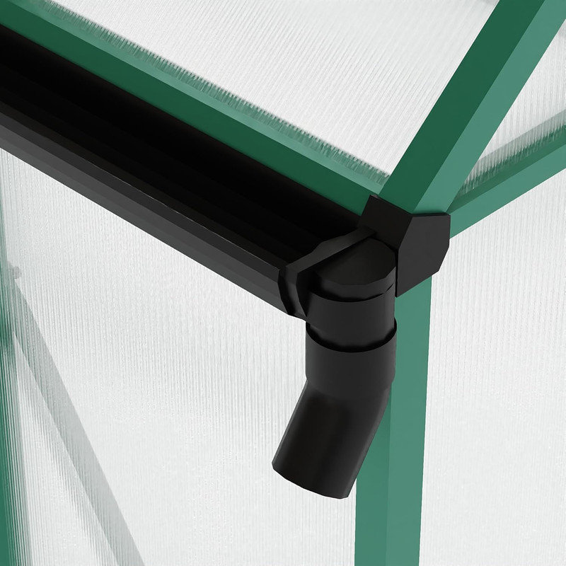 Serre en polycarbonate 8 po x 14 po avec évent et toit, Vert