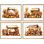 «Autumn Fall Fall Bumper Pumpkin Village Farm House Celebrations», impression sur papier 4 pièces
