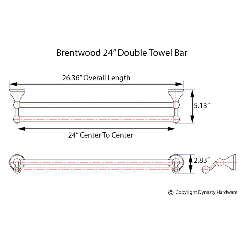 Double barre à serviettes murale 24" Brentwood