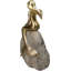 Figurine de sirène sirène en train de bronzer sur un rocher océan géant en feuille d'or H 10,75 po