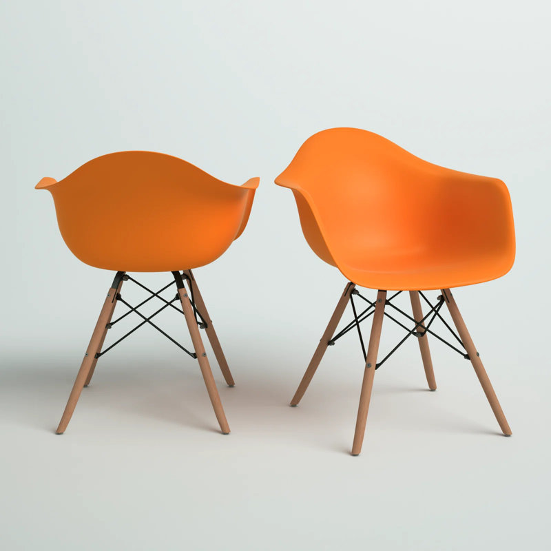 Chaise avec accoudoirs Chaya, Orange
