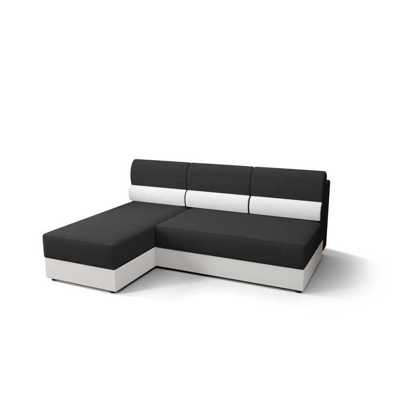 Starlette 3 Seater Corner Sofa , Left -sided, Black/White - Rainbow27/Rainbow31