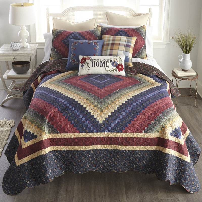 Ensemble de courtepointe de style traditionnel 3 pièces Donna Sharp Chesapeake UCC