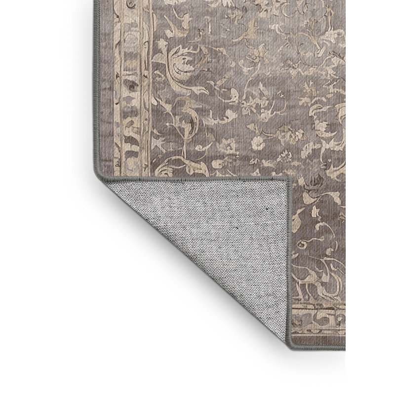 Tapis gris lavable à la machine, Rectangle 7 pi x 9 pi