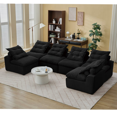 Versatile Modular Sofa With Corduroy Upholstery For Customized Comfort And Style