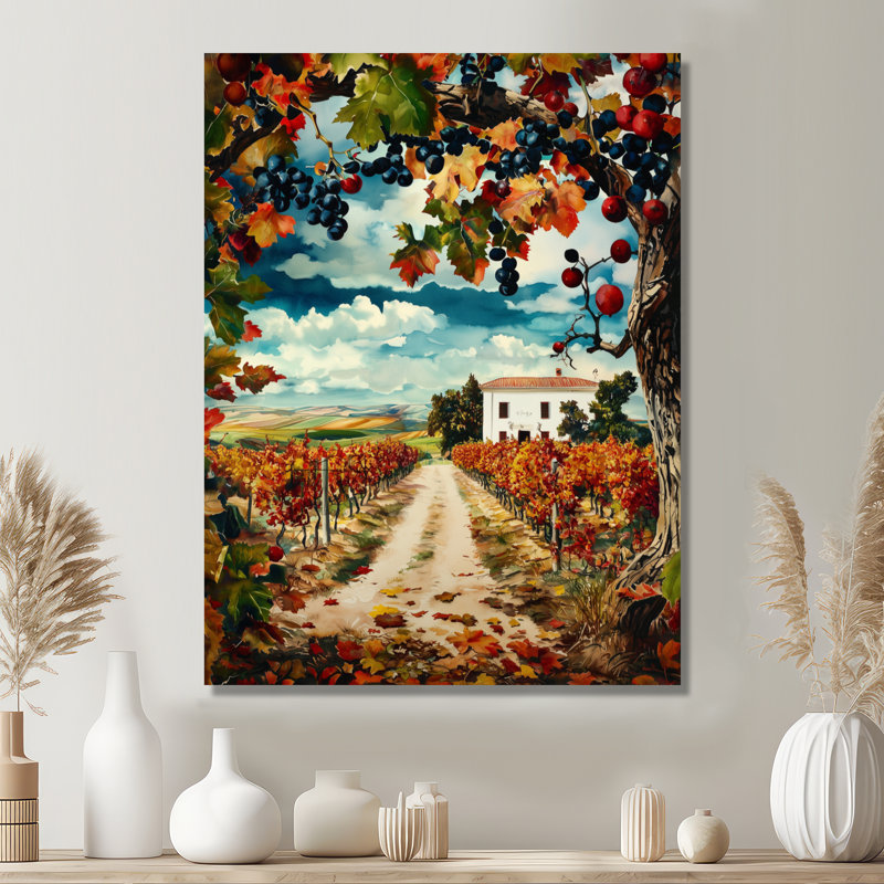 Vineyard Horizon In Italy II - Paysages, décoration murale en métal, 40" H x 30" W