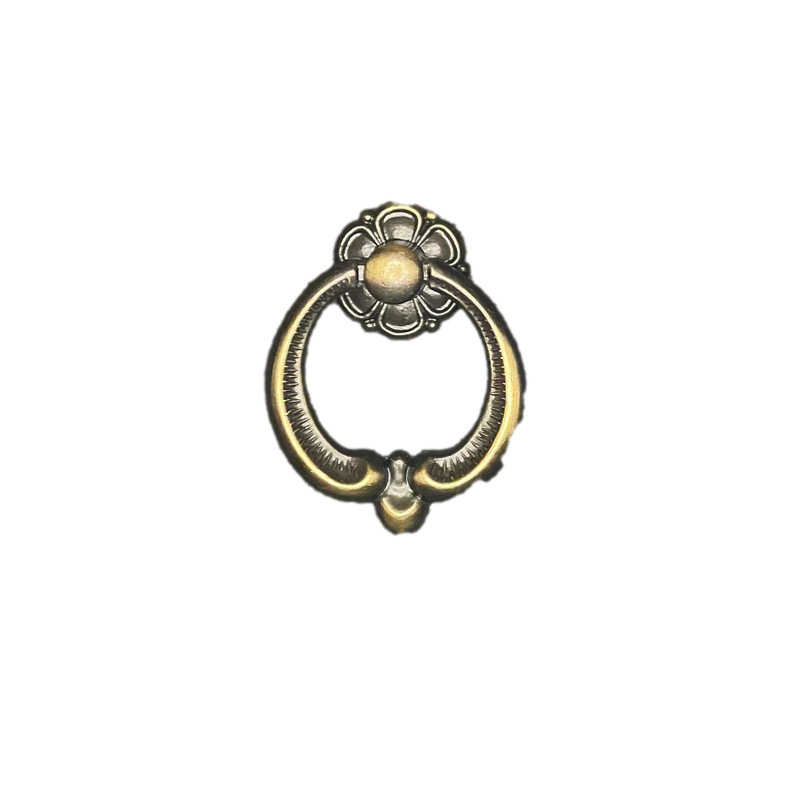 Poignée anneau 1-5 / 8 "avec plaque laiton antique