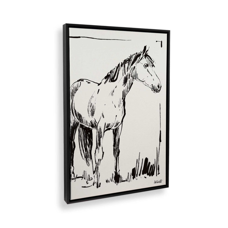 «Stance S croquis» par Anne Tavoletti, reproduction d'art, Noir, H 16 po x l 12 po, Cadre flottant