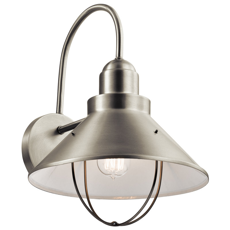 Kichler Seaside 1-Light Outdoor Barn Light, Brushed Nickel