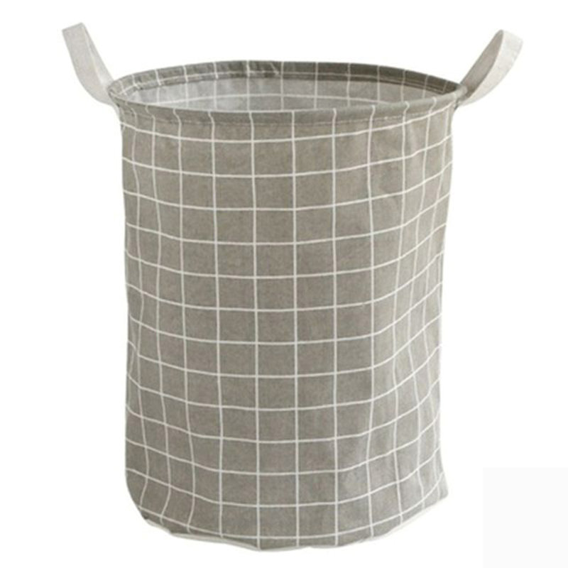 Panier à linge sale en lin et coton, Gris