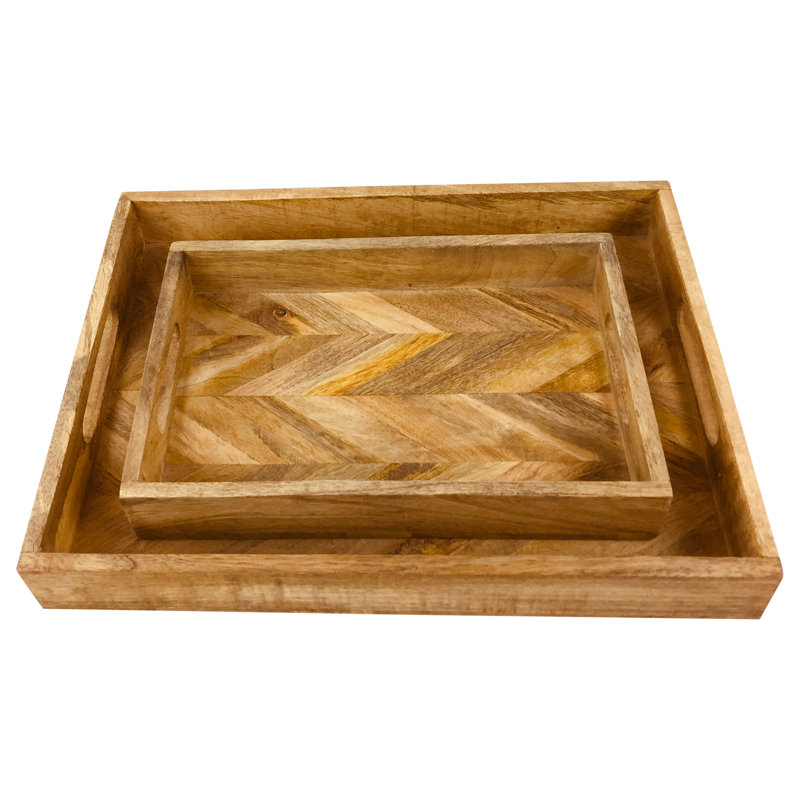 Julian Solid Wood Tray - Set of 2