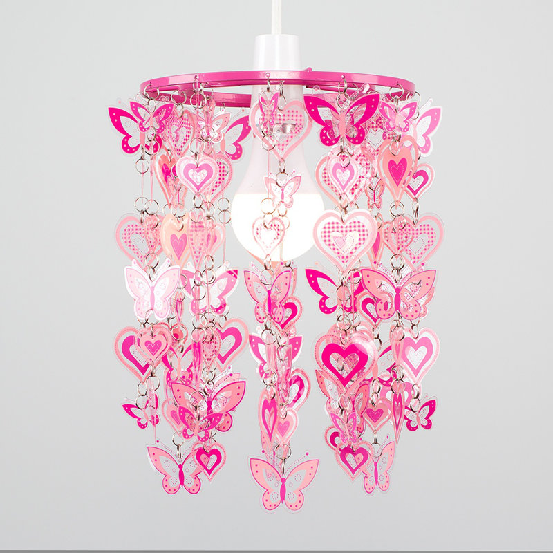 30cm H Porcelain Silk Novelty Lamp Shade ( Screw On ) in Pink
