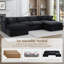Canapé modulaire moderne en chenille avec repose-pieds mobile, aucun assemblage requis-915066271-915066273-965996335