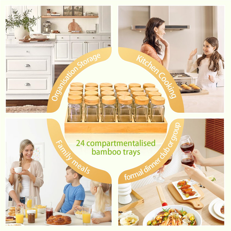 Bamboo Spice Jar & Rack Set