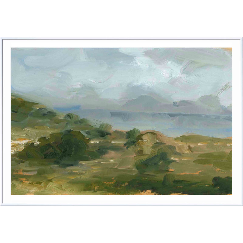 «Impasto Landscape IV» par Ethan Harper - peinture encadrée, Blanc, H 36 po x l 24 po